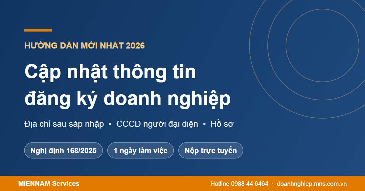Cập nhật bổ sung thông tin đăng ký doanh nghiệp 2026