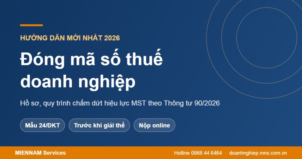 Đóng mã số thuế doanh nghiệp 2026