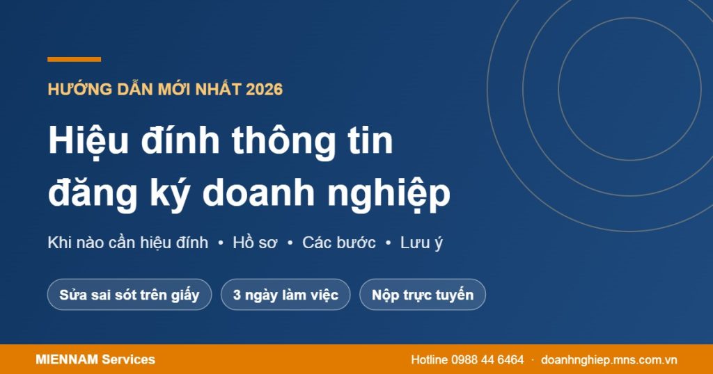 Hiệu đính thông tin đăng ký doanh nghiệp 2026