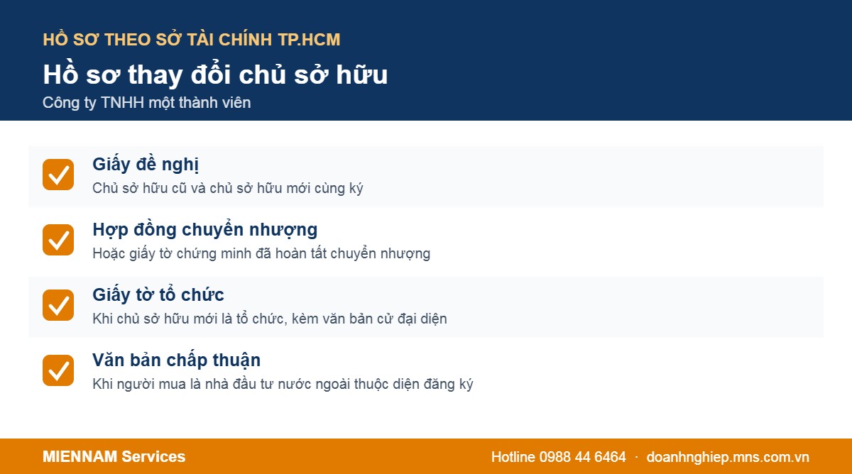 Hồ sơ thay đổi chủ sở hữu công ty TNHH 1 thành viên