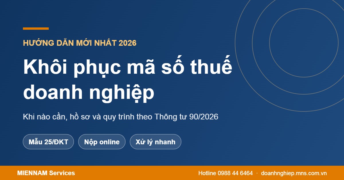 Khôi phục mã số thuế doanh nghiệp 2026