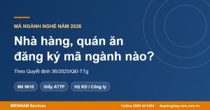 Mở nhà hàng, quán ăn đăng ký mã ngành nào năm 2026?