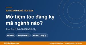 Mở tiệm tóc đăng ký mã ngành nào năm 2026?