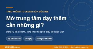 Mở trung tâm dạy thêm cần những gì 2026