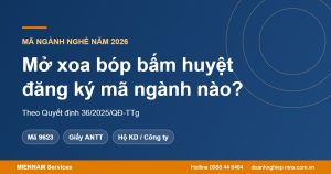 Mở cơ sở xoa bóp bấm huyệt đăng ký mã ngành nào năm 2026?
