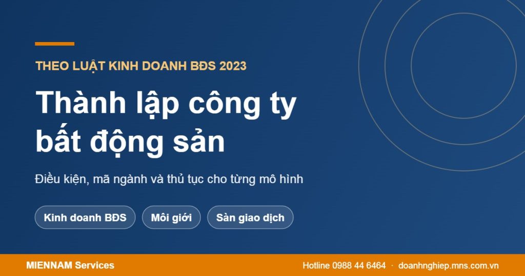 Thành lập công ty bất động sản 2026