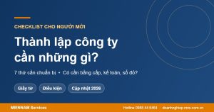 Thành lập công ty cần những gì năm 2026