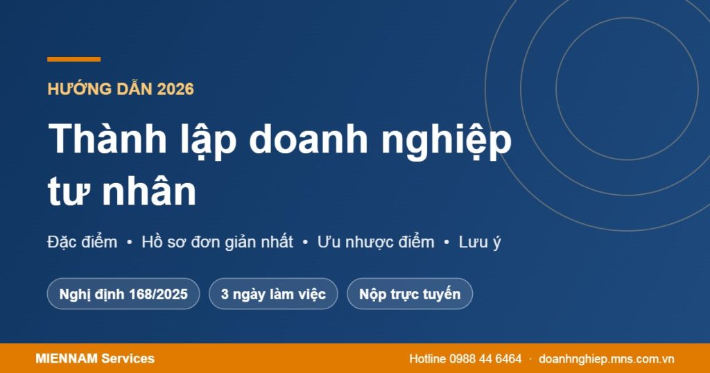Thành lập doanh nghiệp tư nhân 2026