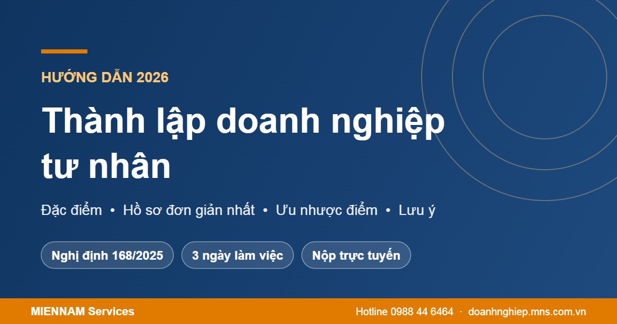 Thành lập doanh nghiệp tư nhân 2026