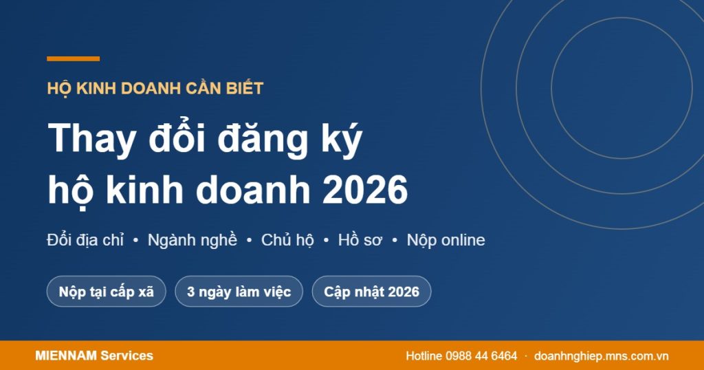 Thủ tục thay đổi đăng ký hộ kinh doanh 2026