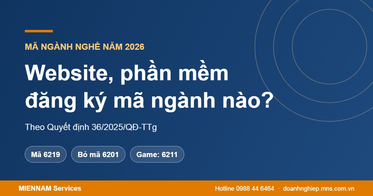 Thiết kế website, phần mềm đăng ký mã ngành nào năm 2026?