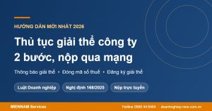 Thủ tục giải thể công ty 2026, nộp hồ sơ qua mạng