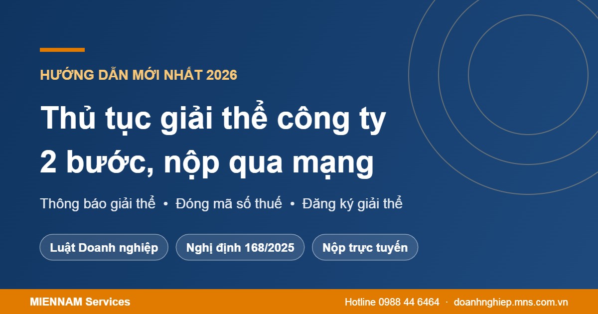 Thủ tục giải thể công ty 2026, nộp hồ sơ qua mạng
