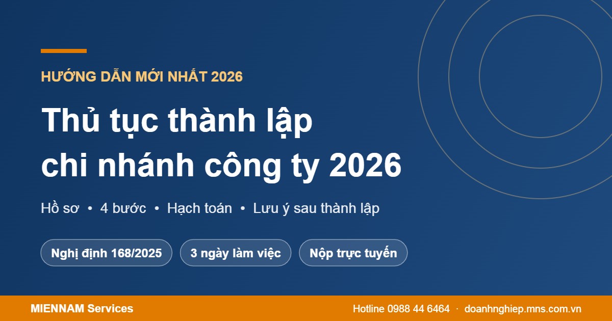 Thủ tục thành lập chi nhánh công ty 2026