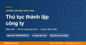 Thủ tục thành lập công ty 2026: điều kiện, hồ sơ, 5 bước thực hiện