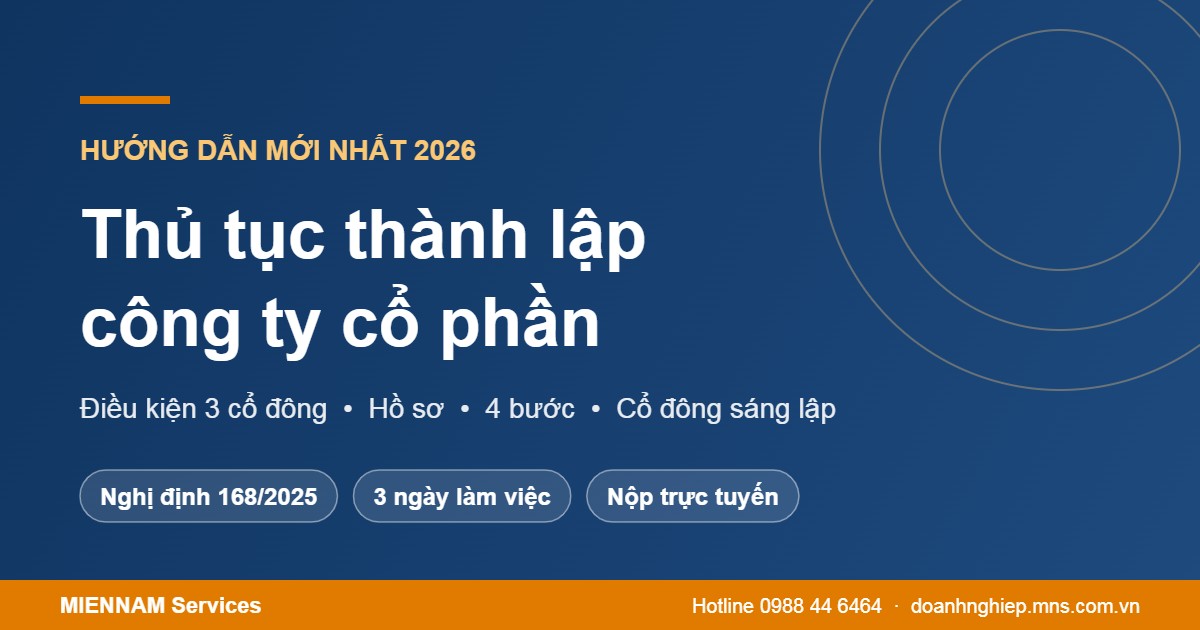 Thủ tục thành lập công ty cổ phần 2026