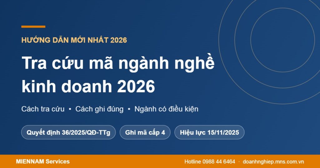 Tra cứu mã ngành nghề kinh doanh 2026 theo Quyết định 36/2025/QĐ-TTg