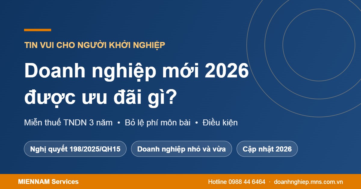 Ưu đãi cho doanh nghiệp mới thành lập năm 2026